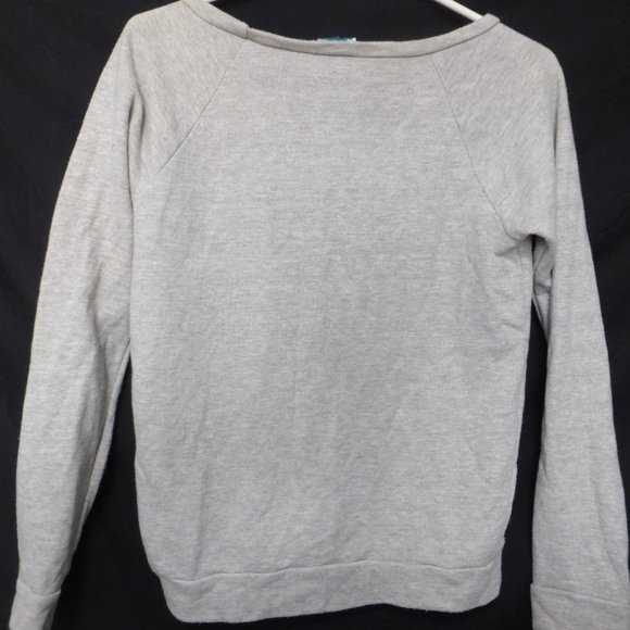 ENOUGH ABOUT ME | small | Graphic Grey Sweatshirt | Scoop Neck | Made In Canada - Picture 2 of 5